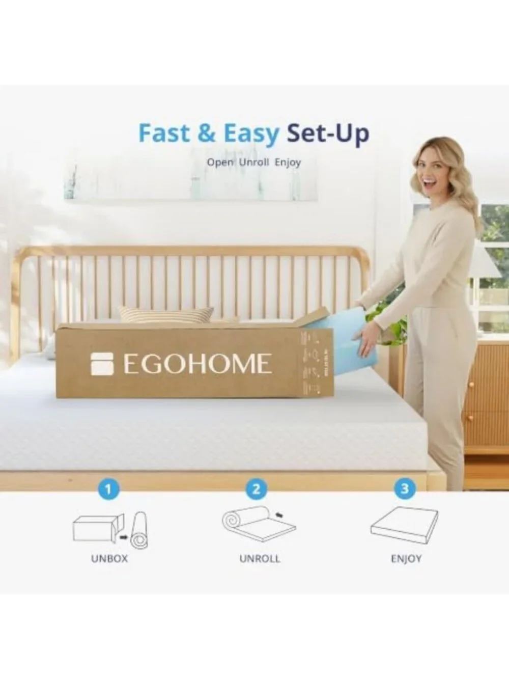 3-Inch Cooling Gel Infused Full Memory Foam Mattress Topper for Comfort